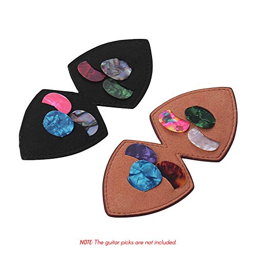KKmoon Estilo em forma de escudo Porta-palhetas para guitarra Bolsa 6 unidades Capacidade para palhe