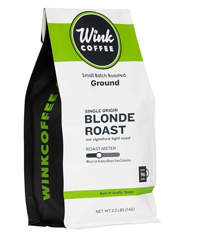 Wink Blonde Roast Ground Coffee, Large 2.2 Pound Bag, 100%