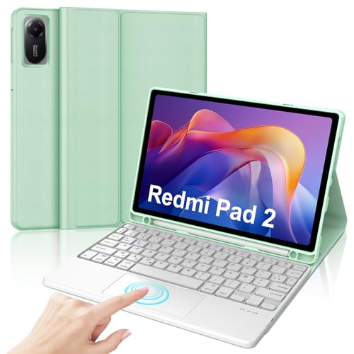 Clavier Bluetooth AZERTY pour Xiaomi Redmi Pad 2 11 2025 JADEMALL Vert