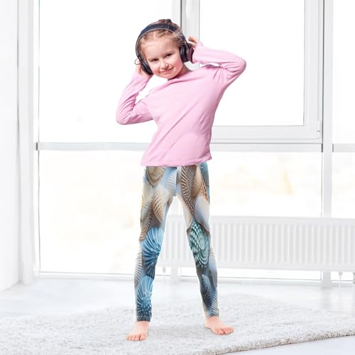 Toddler Girls Leggings Printed Yoga Pants Leggings Blue Green Cameo Shell for Kids4