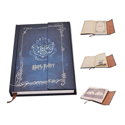 Image of Gifts - The Key House Figure, Harry Potter Hard Cover Journal Diary Notebook | Rustic Blue Look | Wizard Kid Memorabilia | Potter Heads | Magnetic | 115x168x20 mm, 192 Pages
