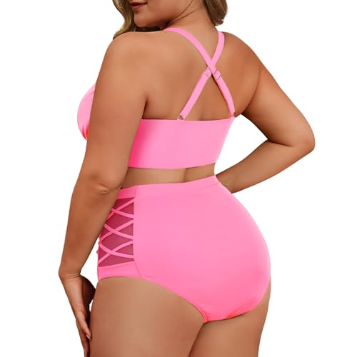 Image of American Trends Womens Plus Size Bikini Set - Tummy Control, High Waisted 2 Piece Swimsuits Bathing Suits