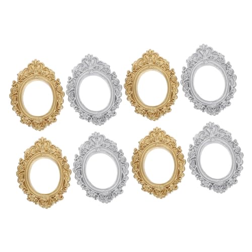 Yardenfun 8stücke Retro Bilderrahmen Für Schmuck Und Miniatur-dekoration Vintage Ovalrahmen Für Bastelprojekte Und Kreative Displays