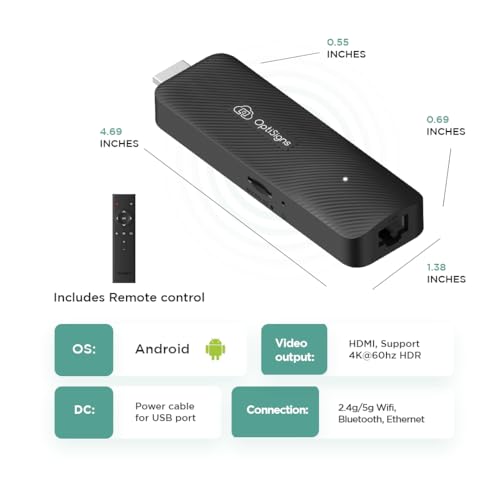 OptiSigns OptiStick Digital Signage Player - Android-Based 4K UHD HDMI Stick, Quad Core, WiFi/Ethernet, Remote Screen Management by OptiSigns - Image 5