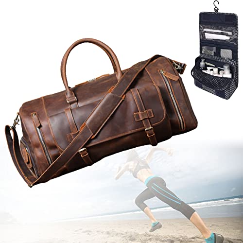 Bolsa de Lona de Viaje de Cuero Grande Cover
