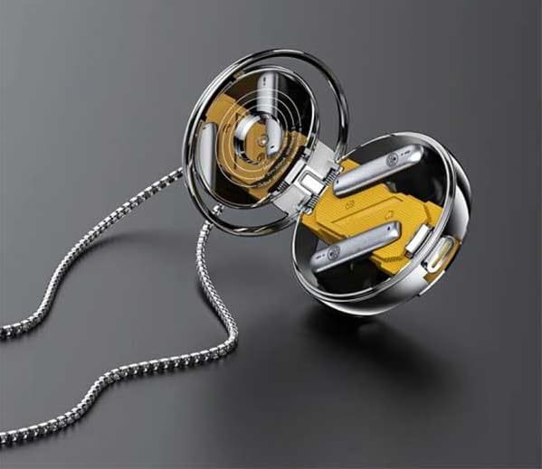 SHT RECCI TYCHE REP-W56 TWS Earbuds inside open charging case