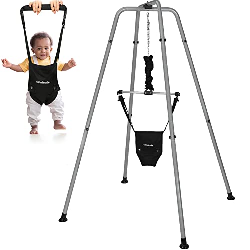 Image of Cowiewie Baby Jumper with Strong Support Stand, w/Walking Harness Function, Baby Exerciser Fun Activity