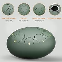 6 Inch Steel Tongue Drum, 8 Notes Rain Drum Instrument, Portable Hand Drum for Meditation, Yoga & Outdoor Use, Includes Mallets, Music Book, Note Stickers & Carry Bag, Beginner Friendly — image 2