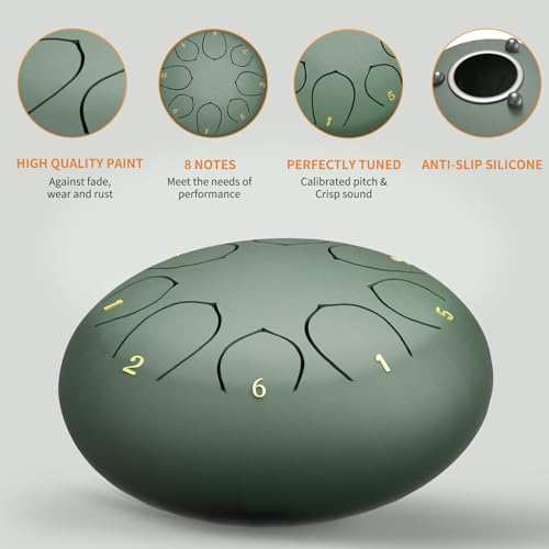 Waterproof 6-Inch 8-Note Rain Drum for Garden, Outdoor Music Instrument