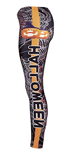 Sister Amy Women's Halloween Skull Pumpkin Skulls Printed Ankle Elastic Tights Legging B-Halloween Us M #TOP1