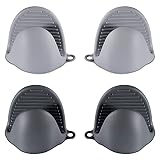 4PCS Oven Gloves, Silicone Oven Mitts Heat Resistant, Silicone Potholders for Kitchen, Anti Scalding