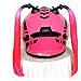 Produktbild JINGBO Helm Zöpfe Geflochtener Pferdeschwanz Persönlichkeit Cool Motorrad Fahrrad Helm Haar Zöpfe Haarschmuck Helm Pigtails für Jugendliche Mädchen Frauen Männer 2 STÜCKE,Deep pink