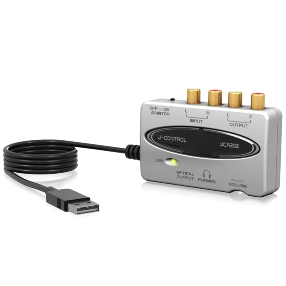 Interfaz de Audio USB U-Control UCA222 de Latencia Ultrabaja, 2 Entradas y 2 Salidas, con Salida Digital para Grabación en PC