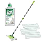 Quick Shine Sustainable Hard Surface Floor Mop Kit with 3 Reusable Pads & 1 Safer Choice Floor Finish Cleaner 16oz | Use Wet + Dry | Squirt, Spread, Done | Hardwood, Luxury Vinyl Plank, Laminate