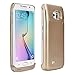 S6 Edge Battery Case,Elebase External Rechargeable Charging Pack,4200mAh Protective Portable Backup Charger Case with Kickstand Compatible with Samsung Galaxy S6 Edge(Not for S6 Edge Plus)(Gold)