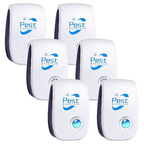 Ultraschall Schädlingsbekämpfer 6 Stück, Insektenschutzmittel Moskitoschutz Innenräumen Pest Repeller, Schädlingsbekämpfung Insekt gegen Moskito, Kakerlake, Mäuse, Spinnen, Fliegen