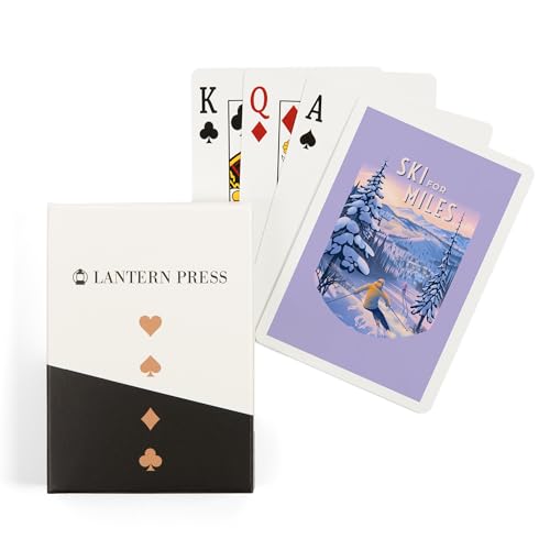 Lantern Press Ski for Miles, 52 cartas póker para adultos
