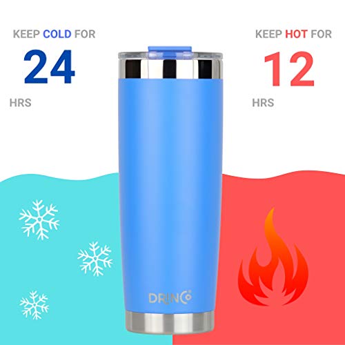 Drinco - 20 Oz Stainless Steel Tumbler | Double Walled Vacuum Insulated Mug With Lid, 2 Straws, For Hot & Cold Drinks (20Oz, 20Oz Royal Blue) #TOP3
