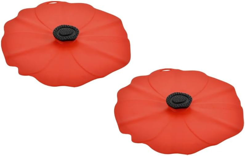 Poppy Silicone Lid for Food Storage and Cooking - Airtight Seal on Any Smooth Rim Surface - BPA-Free - Oven, Microwave, Freezer, Stovetop and Dishwasher Safe (Drink Covers)