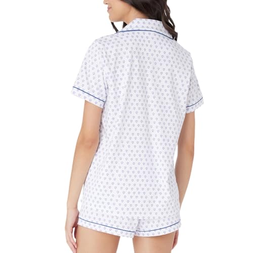 Image of Womens Pajamas Set Trendy 2 Piece Button Down Monkey Shorts Set Y2k Roller Dupes Rabbit Long Sleeve Preppy Loungewear Pjs, X-Small, Sweet Heart