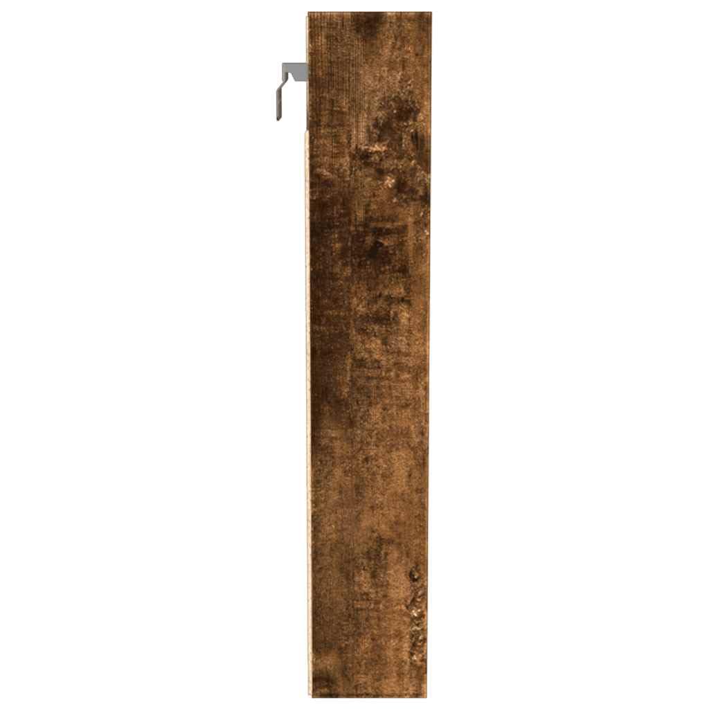 Vitrinenschrank Räuchereiche 100x8,5x50 cm Holzwerkstoff mit 10 Ablagen Elegantes Design & Starker Stauraum für Wohnzimmer Schlafzimmer und Flur