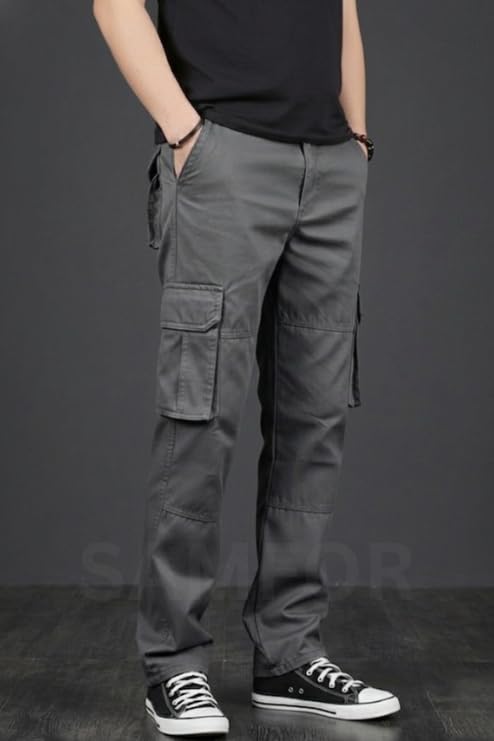Image of Samfor Cargo Pant for Men - Cotton Cargo for man, Multi-Pocket Design for Outdoor, Work Wear & Casual Trouser
