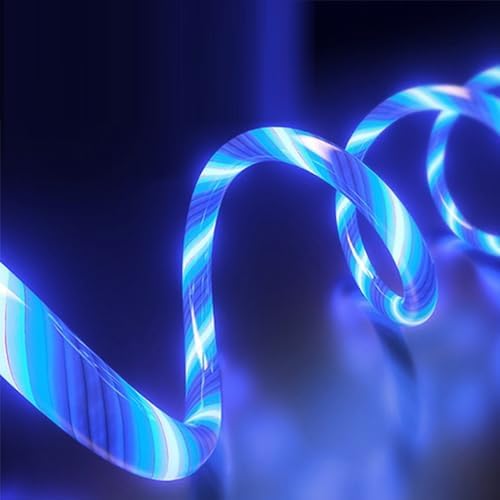 Image of USB A to C Android Data Cable, Blue Model Supports Fast Charging and high-Speed Data Transmission, Equipped with LED to Display Current, Compatible with All Type C devices-39 inches Blue