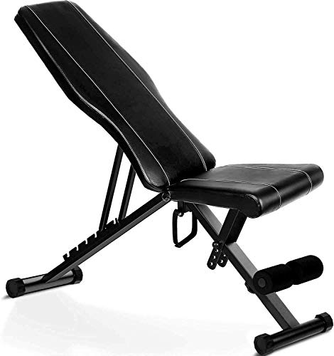 INTEY Adjustable Weight Bench, Foldable Workout Bench for Home Gym Full Body Workout, Flat Decline Inclide Adjustable Utility Bench for Weight Lifting