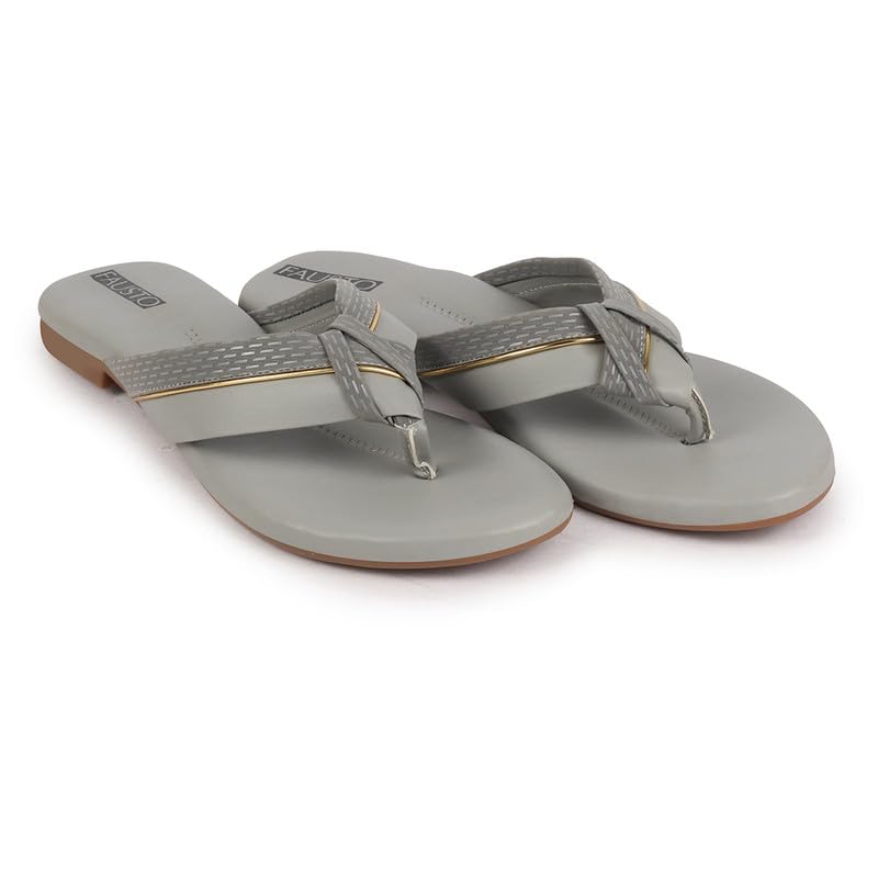 Image of FAUSTO Women's T-Strap Thong Slip On Flats Slippers