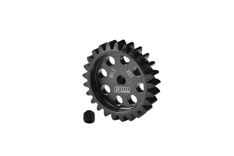 GPM Racing 40Cr Steel Motor Gear 25T For 1:5 Traxxas X Maxx 6S / X Maxx 8S / XRT 8S Monster Truck Upgrades - Black