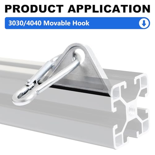 Image of 12 Pack 3030 /4040 Extrusion Sliding Hook for 30 /40 Series T-Slot V-Slot Aluminum Extrusion Hardware Accessories Silver