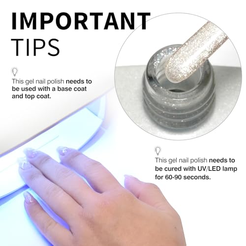 Image of CANNI 9ml Pearl Glitter White Gel Nail Polish High Gloss UV LED SoakOff Gel