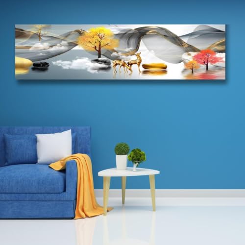 Image of Polyester AC Cover 1.5 Ton Golden Sunset | Printed, Air Conditioning Dust Cover, Folding Designer, Indoor Split AC, 97X 31X 21 CM