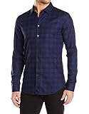 Calvin Klein Men's Jacquard Textured Plaid Button-Front Shirt