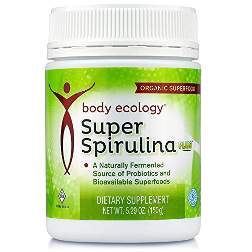 Body Ecology Spirulina Plus Superfood Powder | 100% Vegan & Organic, Non-GMO, Gluten-Free | Natural Source of Probiotics | Detoxifying, Boosts Energy, Supports Healthy Immune | 30 Servings (150g)