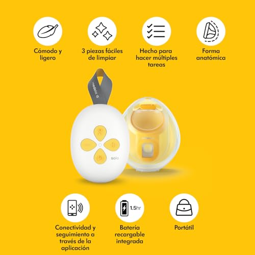 Miniatura 3 de Medela Solo Hands-Free extractor de leche eléctrico, individual, compacto y ligero, compatible con la aplicación Medela Family