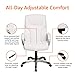Amazon Basics Executive Home Office Desk Chair with Padded Armrests, Adjustable Height and Tilt, Rolling Swivel Chair, 275 Pound Capacity, White and Pewter