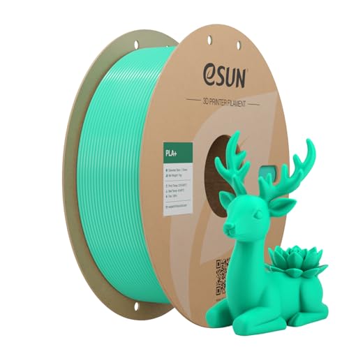 Image of eSUN PLA Plus Filament 1.75mm 1KG, 3D Printer Filament Dimensional Accuracy + /- 0.03mm, PLA+ 1kg Cardboard Spool(2.2lbs) 3D Printing Filament, Jade Green