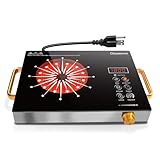 Disaenvir Single Burner Electric Cooktop - Countertop 1800W One Burner Electric Hot Plate, 110V Plug in Portable Stove with Timer, Safety Lock, Small Ceramic Stove for RVs, Apartment, Dorms, Camping