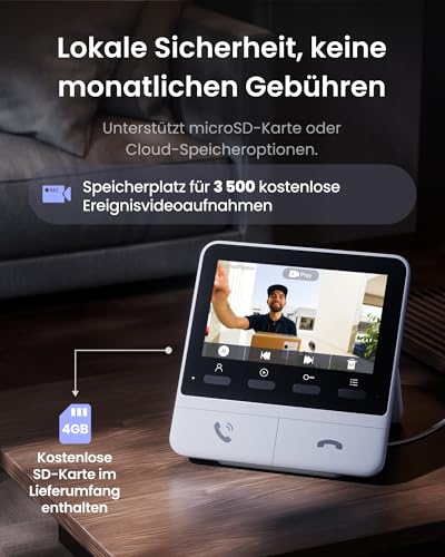 SwitchBot [Upgrade] Türklingel mit Kamera, 4,3'' Farbdisplay, 2K, Ohne ABO – Ansicht 6