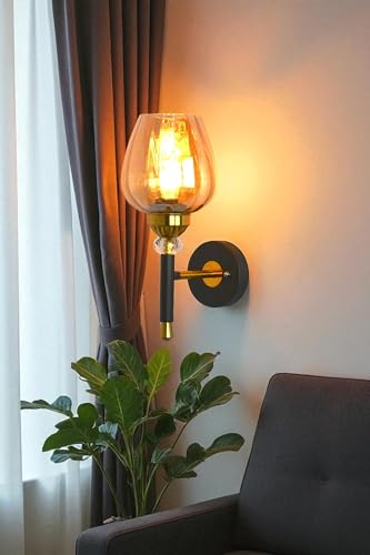 Image of Prop It Up Vintage Wall Light for Hall, Glass Bell Shade wall lamp for Home, Golden Antique Finish, LED Compatible, 60W E27 Base,Bulb not Included