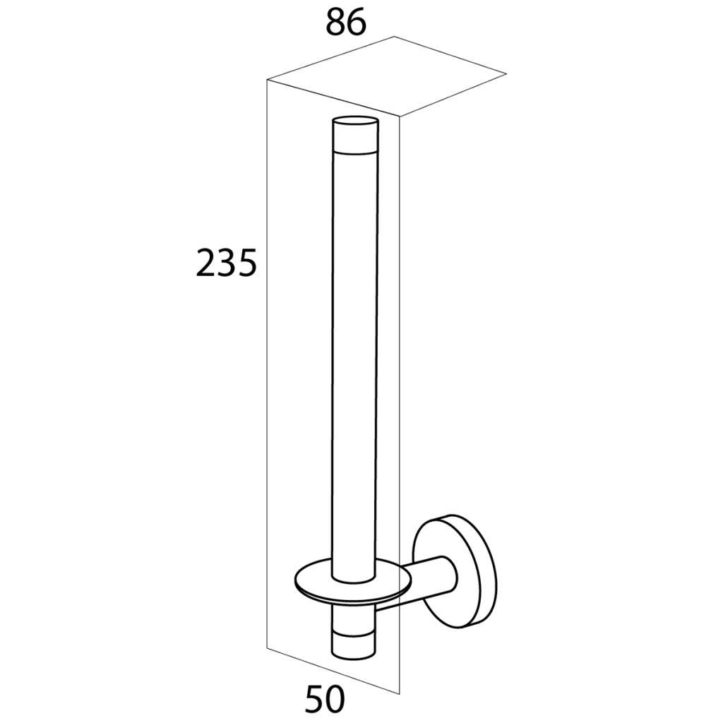 TG. 5x5x14 cm) Tiger Boston Portarotolo di Riserva, Acciaio Inox