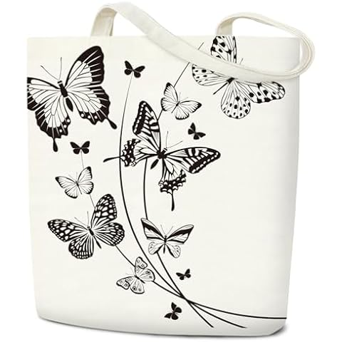 Butterfly Tote Bag, Canvas Tote Bags for Women, Graduation Gifts Birthday Gifts for Butterfly Lover Friends, Cute Tote Bag Reusable Tote Bag Shopping Tote Bag Aesthetic Bags -shu42 Cover
