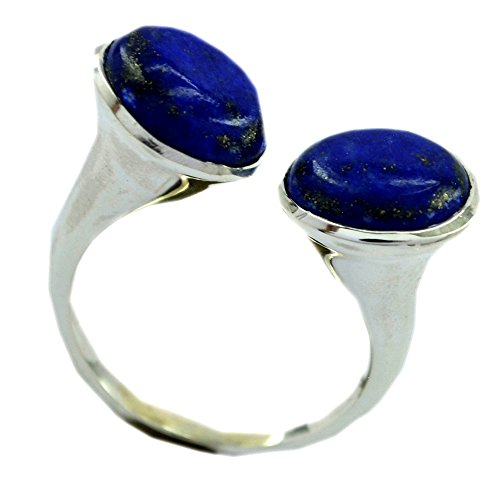 Bague de promesse lapis-lazuli naturel bleu bague argent taille 46 à 68