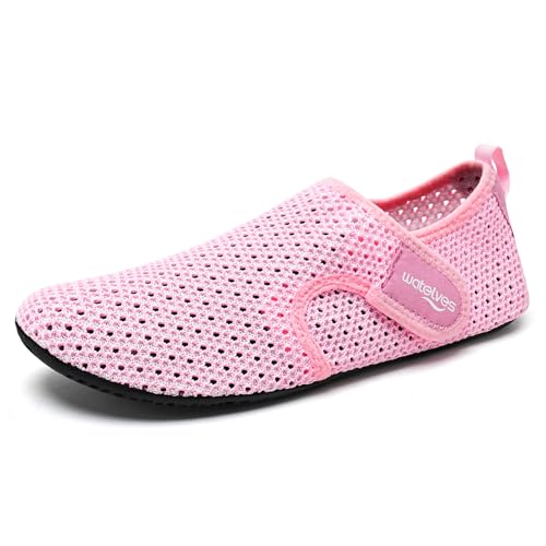 Image of WateLves Water Shoes for Women Men Swim Beach Aqua Socks Quick Dry Barefoot House Slippers Travel Shoes with Adjustable Magic Tape for Pool Diving Boating Yoga Surf