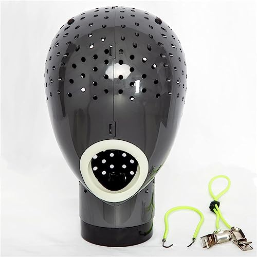 Maxsirui Wig Head Stand - Fresh Holder With Mannequin for Drying and Styling Hair, Scalp Cap Net, Dryer With Holes (Dark Grey)