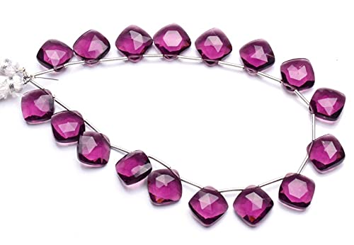LKBEADS 17 pcs strand of gem african amethyst quartz 11mm cushion faceted beads for DIY jewelry making. african amethyst quartz beads strand