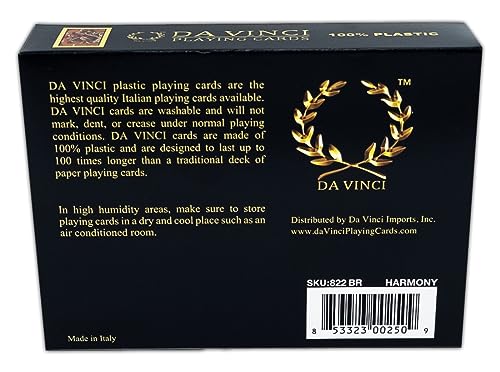 Da Vinci Harmony, Italian 100% Plastic Playing Cards, 2-Deck Set, Regular Index #TOP4