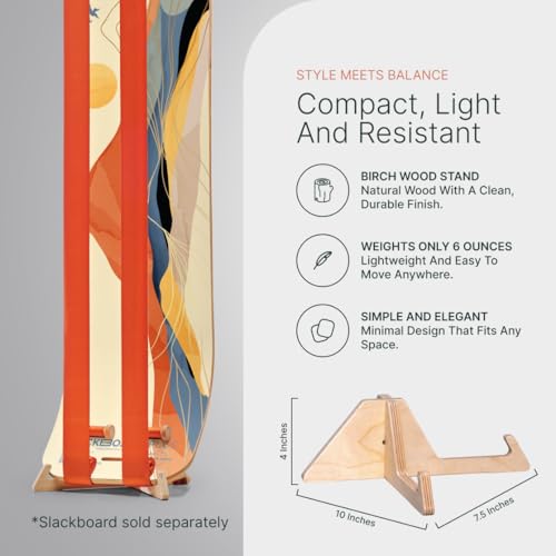 Image of GIBBON SlackBoard Accessories, 3 Choices: Stand, Excercise Cards, Pole | Slack Board Stand Display Rack, Standing Pole 60 inch to Assist Balance Training, or 52 Exercise Cards Deck for Fitness Workouts