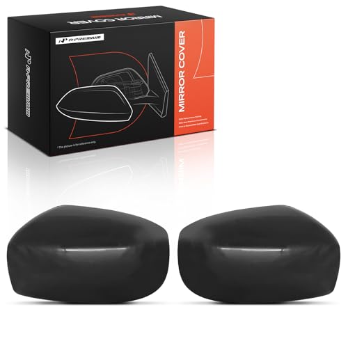 A-Premium 2 PCS Driver and Passenger Side Rearview Mirror Covers Caps - Compatible with Mitsubishi Mirage 2014 2015 - Textured Black, Without Turn Signal Hole